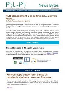 A newsletter with some information about financial services.