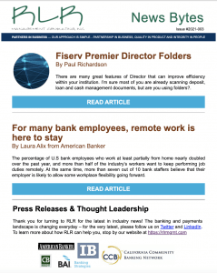 A newsletter with several articles about the bank.